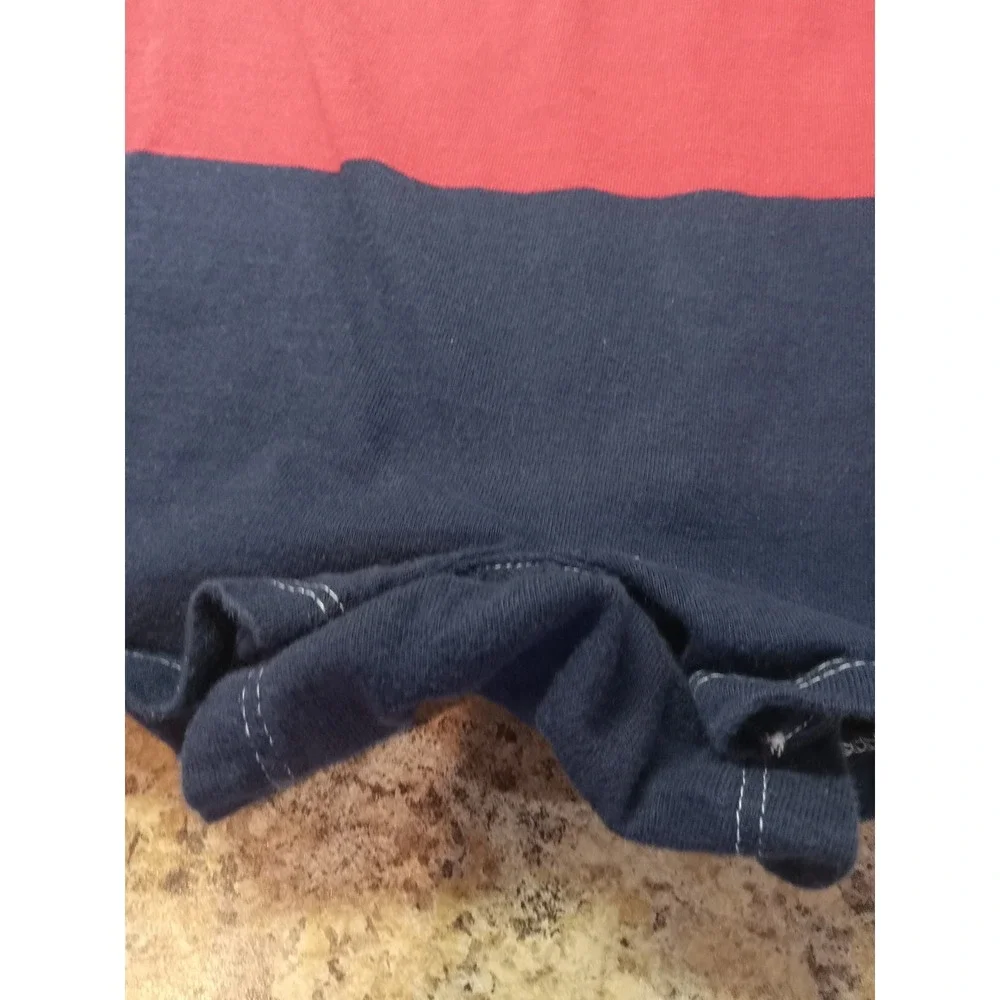 Ralph Lauren Baby Boys 18M Polo Romper Colorblock Striped Navy Blue Red White